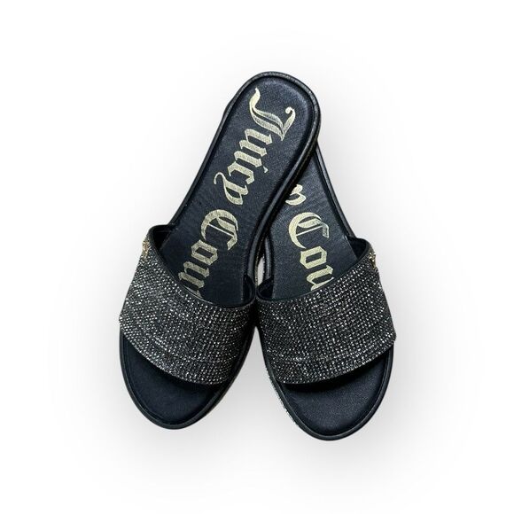 Juicy Couture Yummy Slides Womens 10 Silver Beaded Flats - Picture 1 of 7